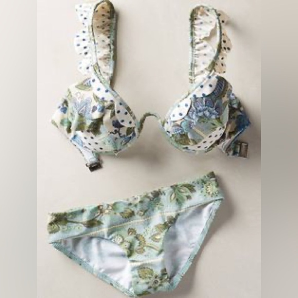 Floral Polka Dot Bikini Top